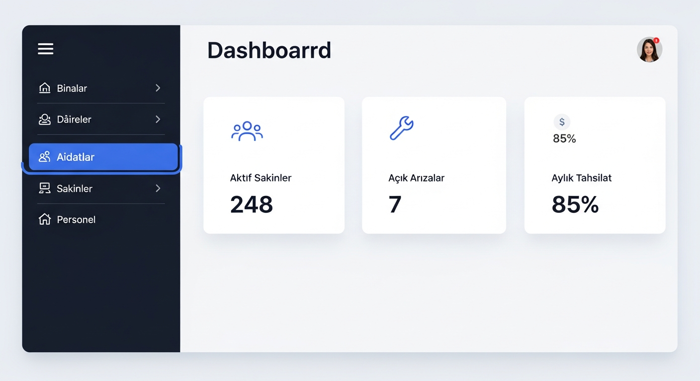 Admin Yönetim Paneli — Bina & aidat yönetimi