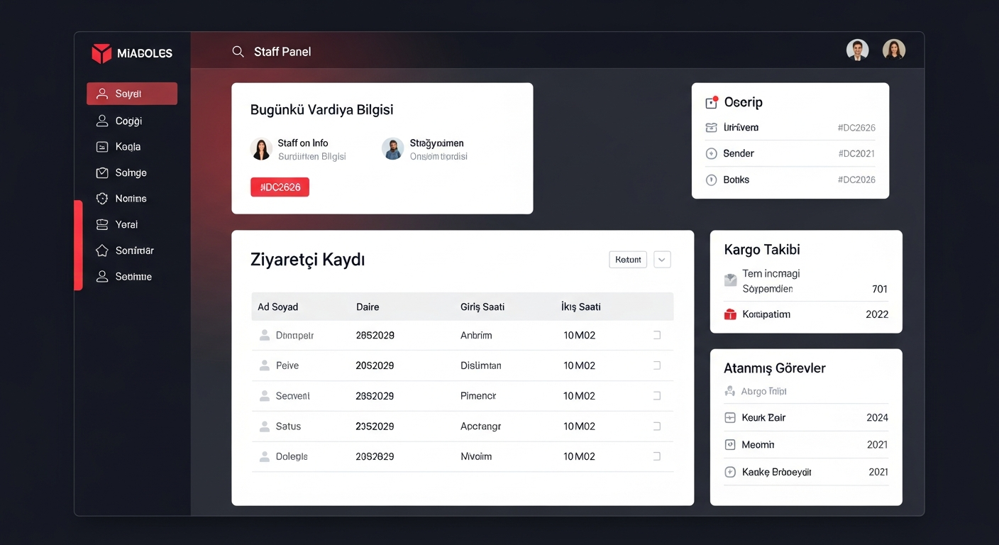 Güvenlik Paneli — Ziyaretçi & kargo takibi