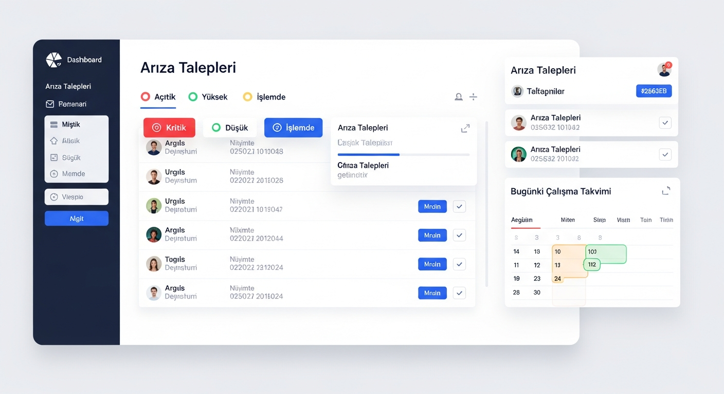 Teknik Panel — Arıza talepleri & öncelik yönetimi